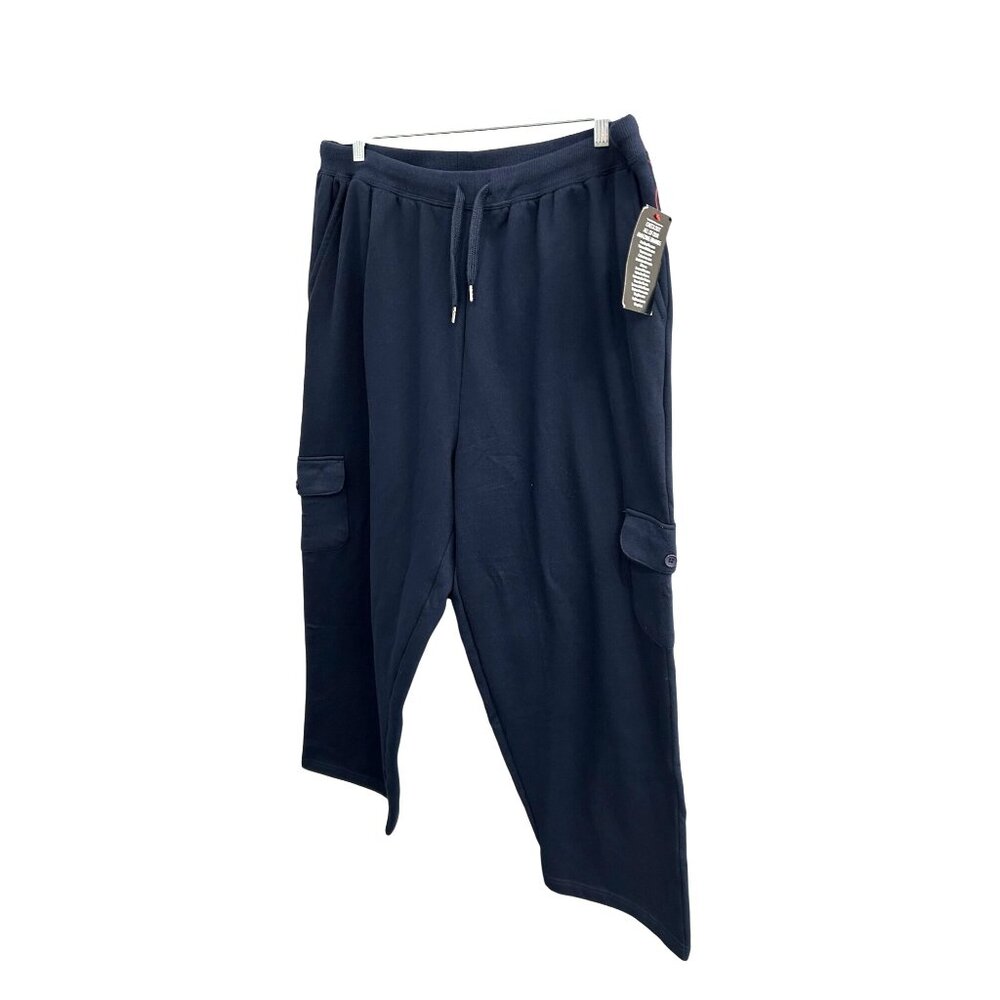 Woman Within Navy Blue Cargo Capri Stretch Fit Pants SZ 1X - Picture 3 of 9